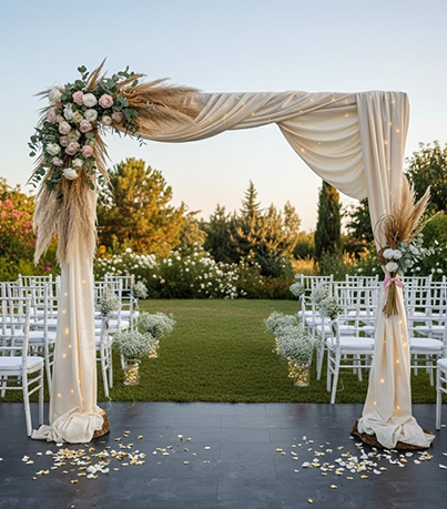 Arche Rectangulaire avec Rondins en Bois