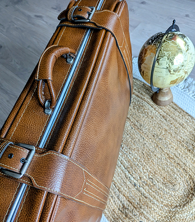 Grande Valise en Cuir Brun