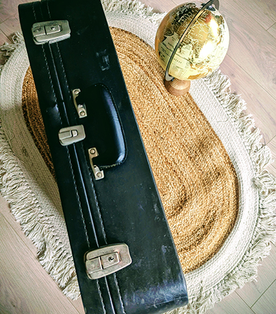 Moyenne Valise en Cuir Noir