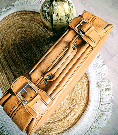 Petite Valise en Cuir Brun Clair